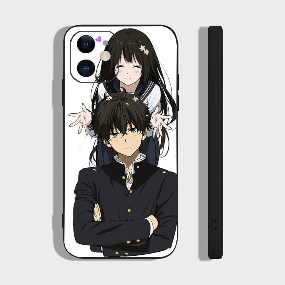

H-Hyouka Anime Phone Case For IPhone 17 Air 16 15 14 13 Pro Max 11 12 Black Silicone Cover IPHONE 14PROMAX