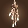 5 Head Vintage Hanging Hemp Rope for Light Retro Lamp Ceiling Pendant E27 Base