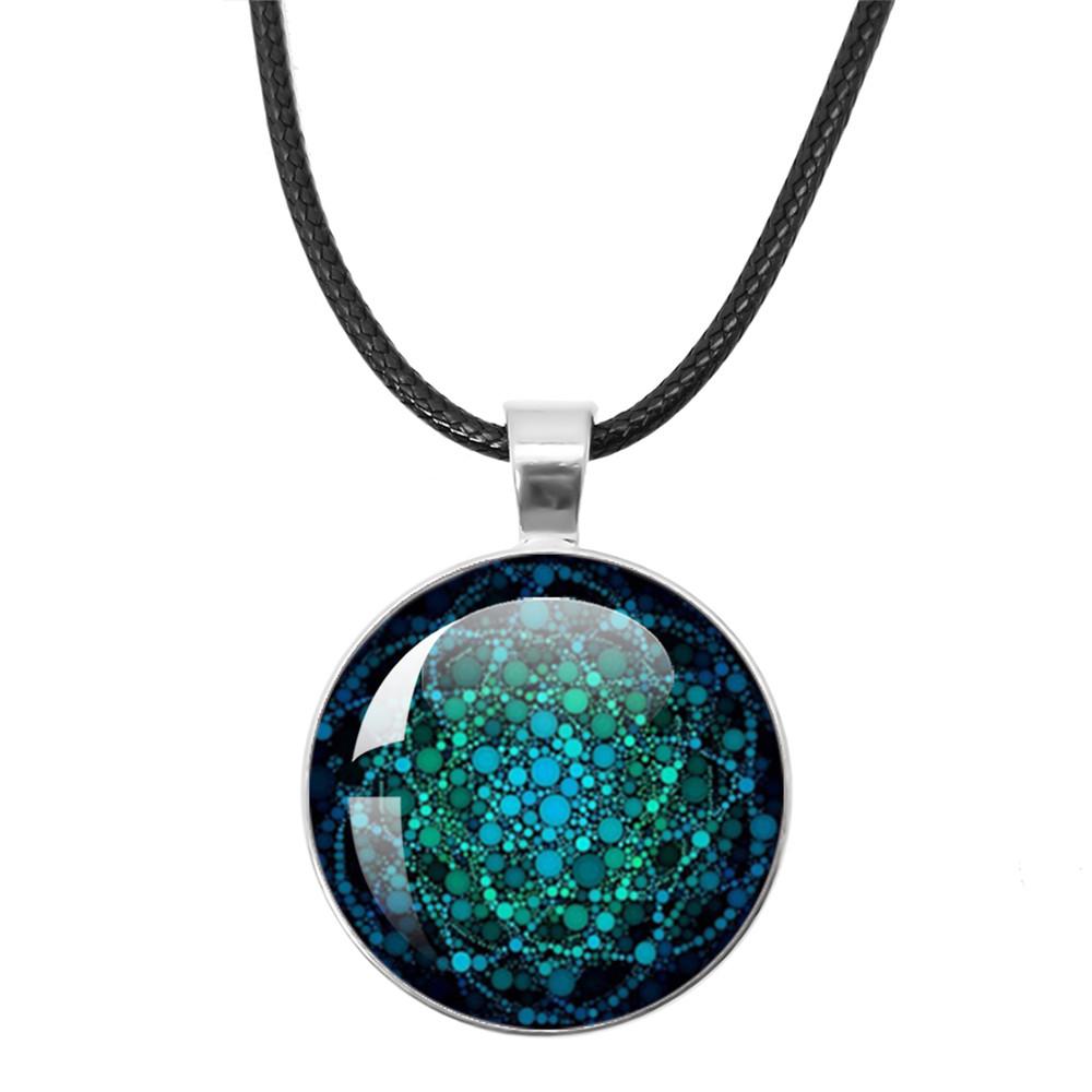 Beautiful Mandala Tree of Life Rope Chain Glass Pendant Necklaces for Women Yoga Mandala Necklaces Gift Charm Women Jewelry