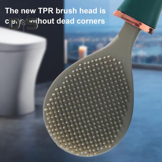 Silikonový držák na kartáč na toaletní mísu, nástěnný, moderní flexibilní gumový koupelnový drhák, čisticí kartáče bez zamotávání vlasů