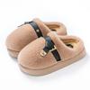 Plush Cotton Slippers Autumn and Winter Fashion Belt Buckle Home Non-slip Super Warm Can Not Lose Hair Thick Bottom Plush Slippers