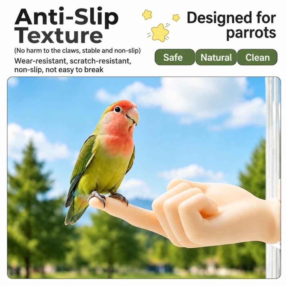 Erwachsene Handproportionen Papagei Vogel Sitzstange Stand Waschenbar Papagei Falsche Hand Sitzstange für Papagei Vogel