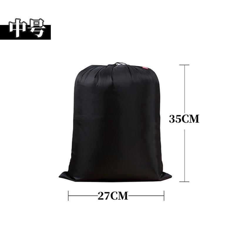 Black Drawstring Storage Bag, Foldable for Travel Home