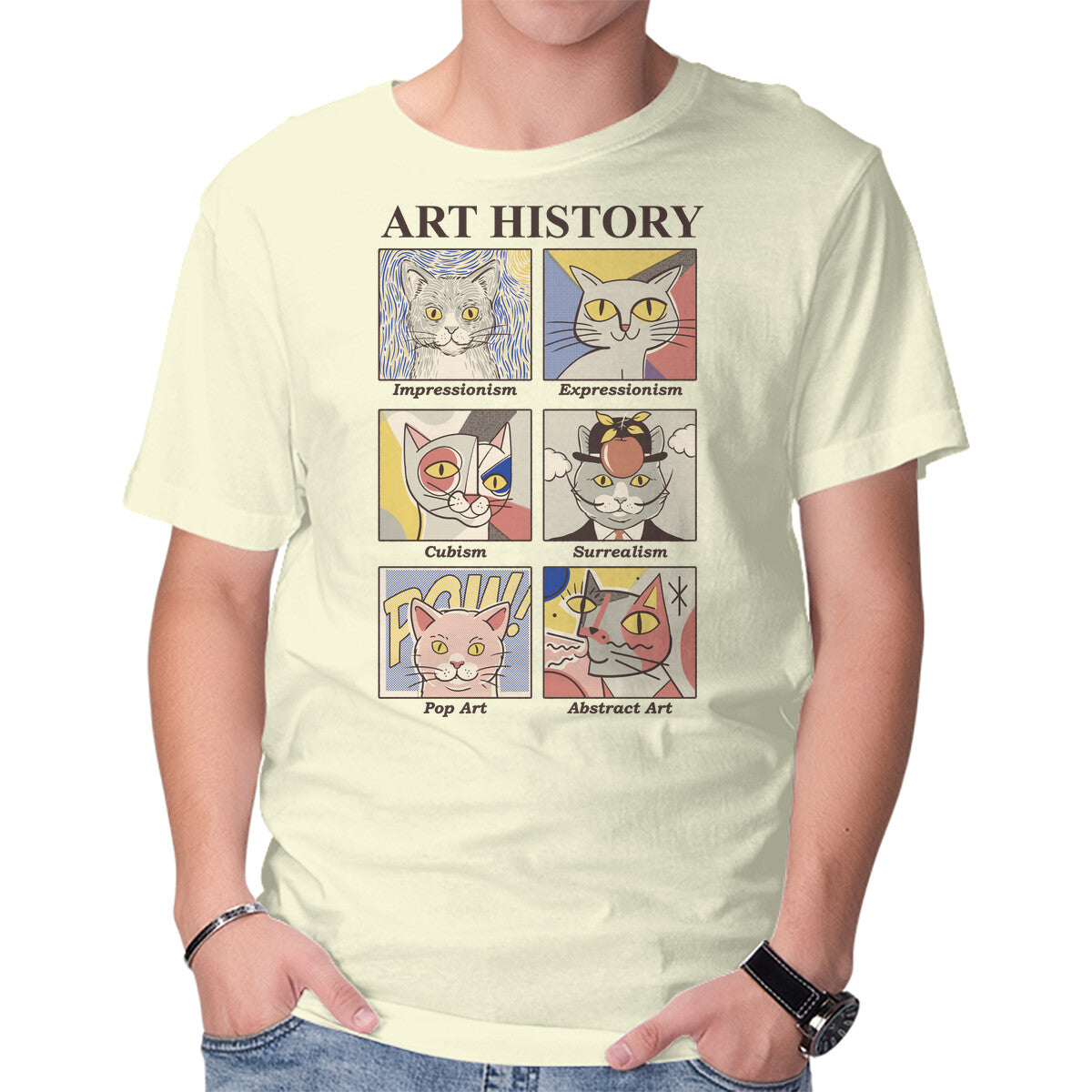 Unisex Crew Neck T-Shirt Art History Graphic Short Sleeve Casual Tee L