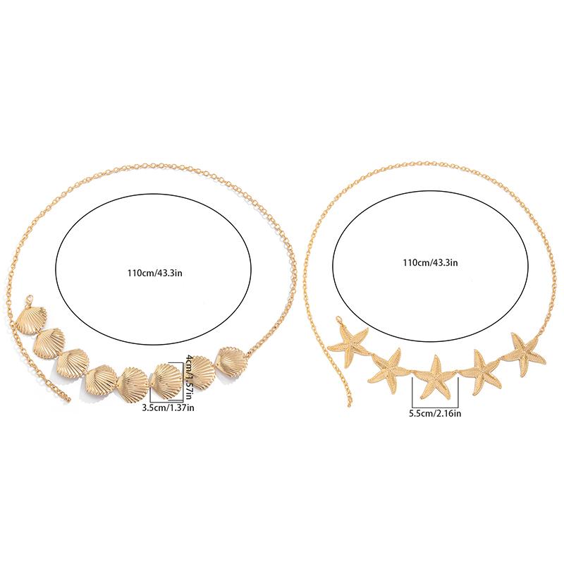 Ethnic Style Starfish Shell Waist Chain Bohemian Versatile Belt For Women High-End Dress Waistband Retro Simple Belt Gifts