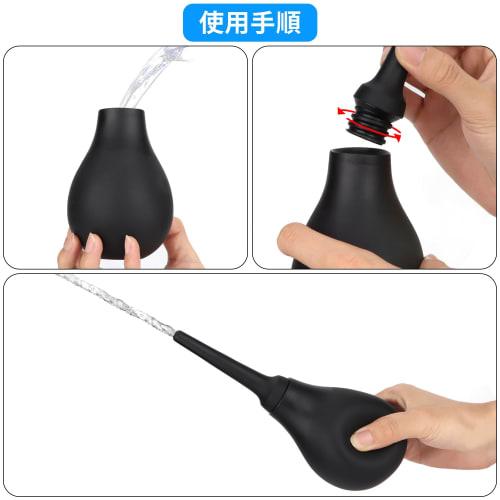 Soxeeh Enema Pump, 280ml Large Capacity, Multi-Purpose Irrigator with Backflow Prevention, Manual Pump, Lotion Injector, Silicone, Unisex