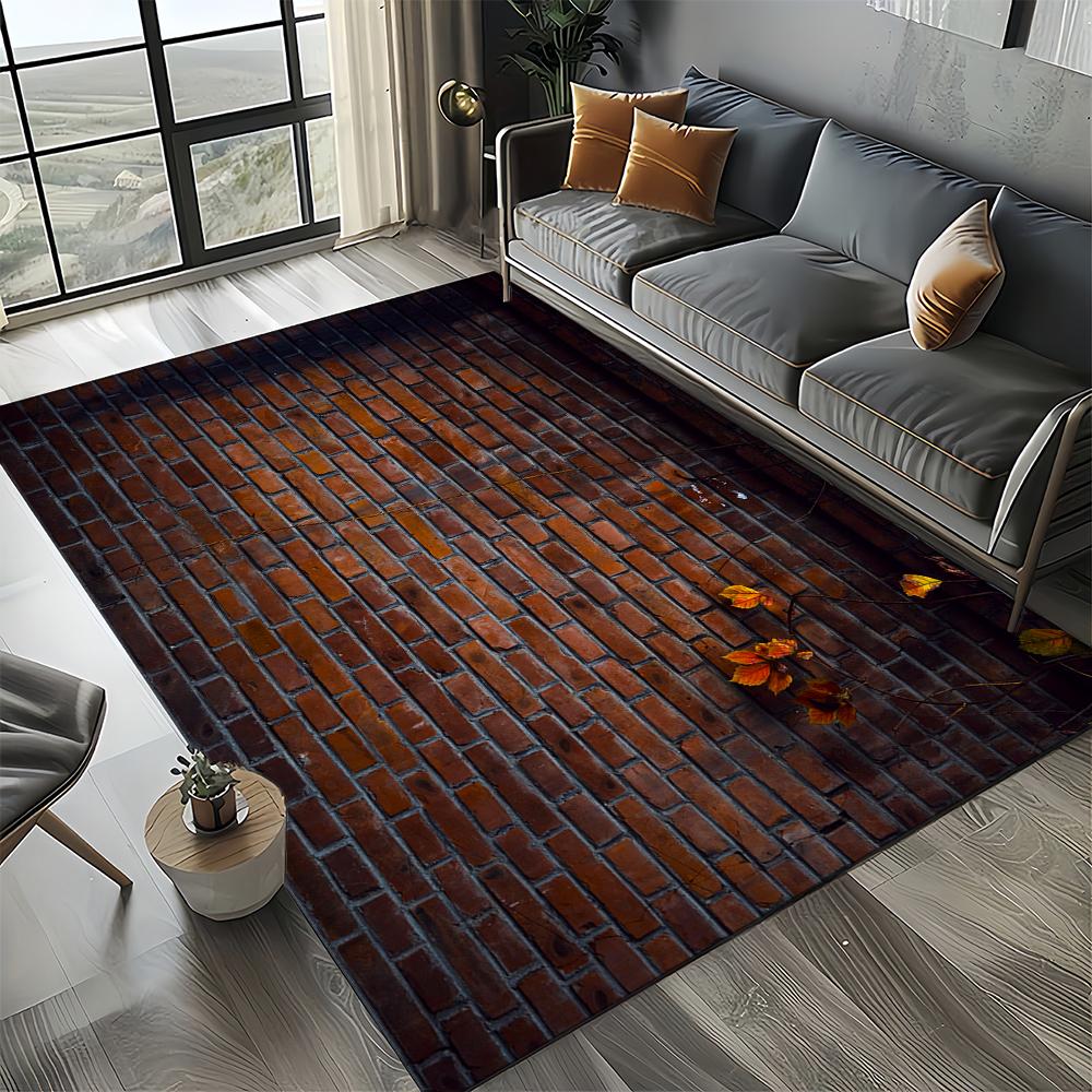 2025 New Style Brick Stone Building Wall Originality Rug Carpet for Living Room Bedroom Home Decor,kid Non-slip for Sofa Doormat