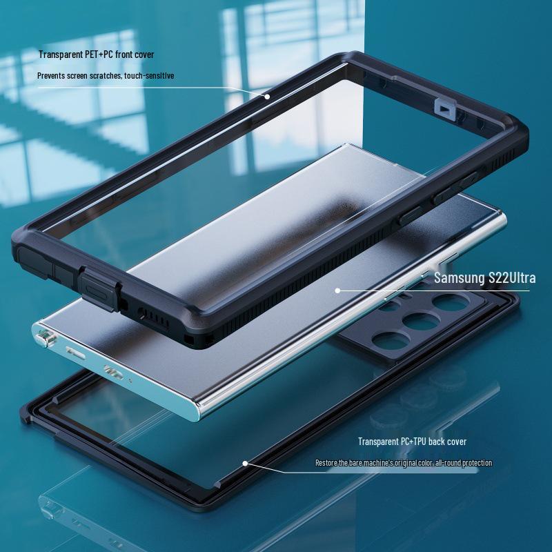 Rote Paprika Samsung S22 Ultra Wasserdichte Stoßfeste Transparente Handyhülle