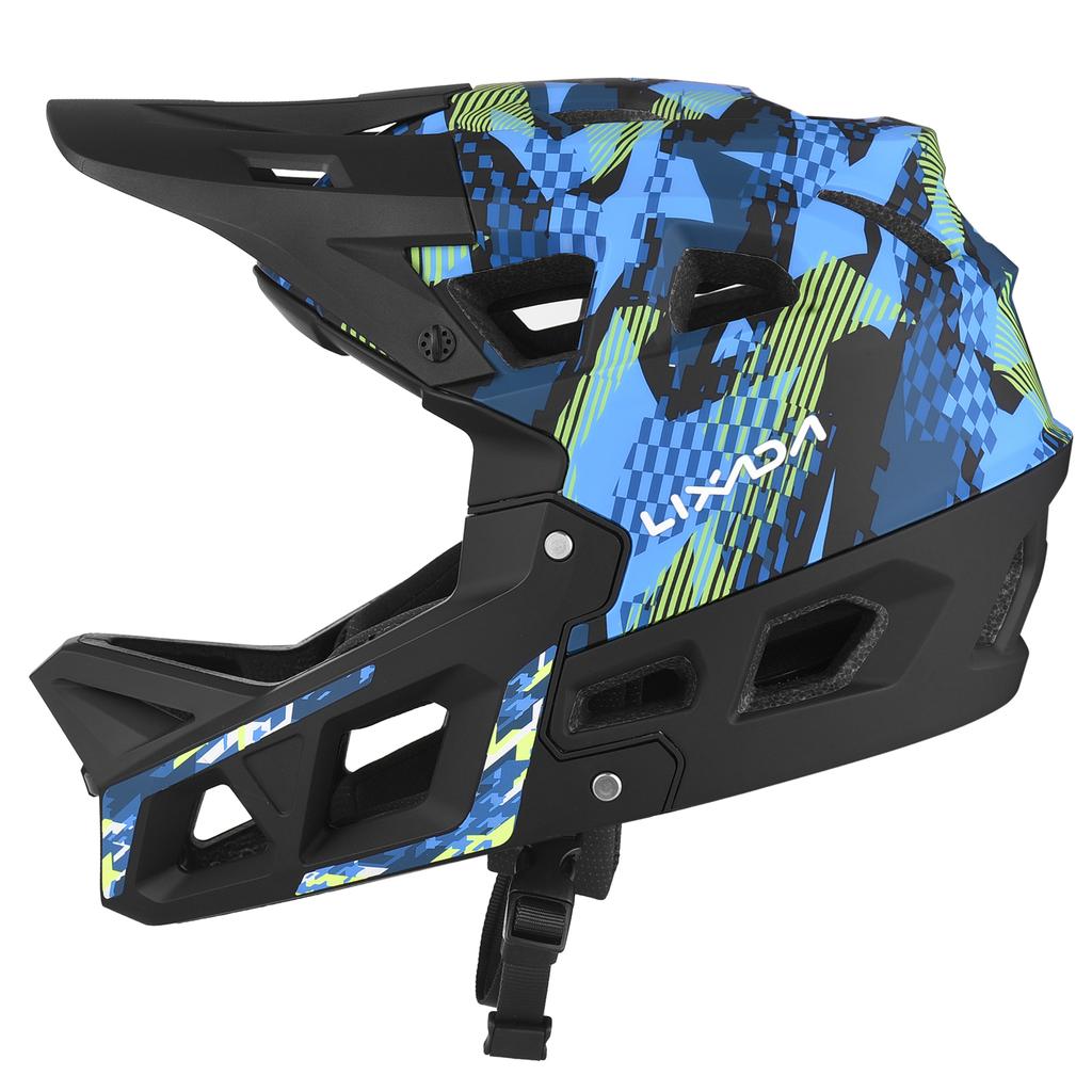 Bike Helmet with Visor Full Face Helmet Outdoor Camouflage Mountain Bike Off Road Racing Speed Drop Cycling Helmet Cycle Helmet