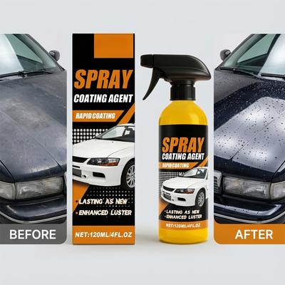 Car Coating Spray Kit, Nano Hydrophobic Ceramic Coating, Easy-to-Spray Auto Paint , Includes Microfiber Cloth For Vehicle 120ml 2pcs