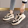 Cotton sports board shoes for women 2025 new winter soft soled casual leather flat bottomed student