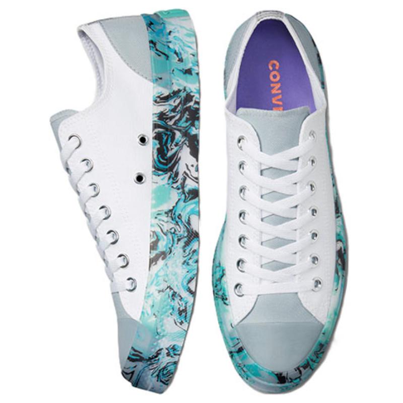 Converse Chuck Taylor All Star CX Marmoriert Freizeit Low-Top Canvas Schuhe Unisex Weiß & Blau