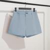 Women's High-Waisted Black A-Line Wide-Leg Slimming Shorts - Spring 2022 Korean Style