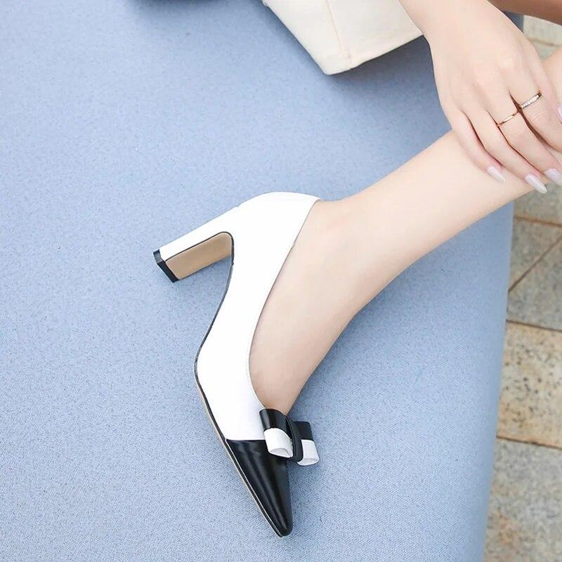 Dámská pracovní obuv velkých velikostí Vysoký podpatek Kancelářský Temperament Nový 7,5 cm podpatek WZ