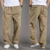 Men's Wide Leg Pure Cotton Workwear Pants - Breathable, Straight Leg Sweatpants for Spring and Autumn