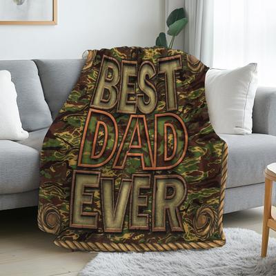 Best Father-exclusive Camouflage Flannel Blanket Durable All-season Soft Bedding, Suitable As a Gift a Camping Trip In the Room