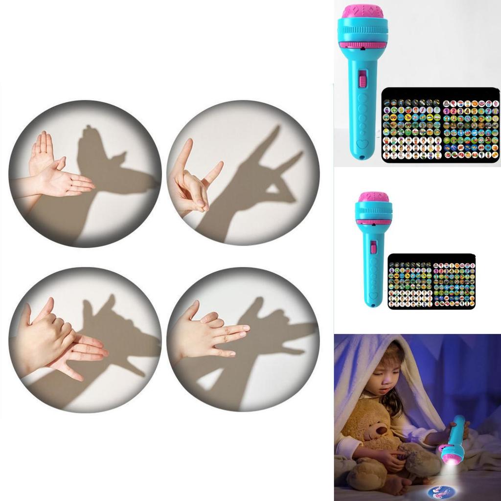 Kids Projection Flashlight Fun Bedtime Stories Toy For Early Learning.