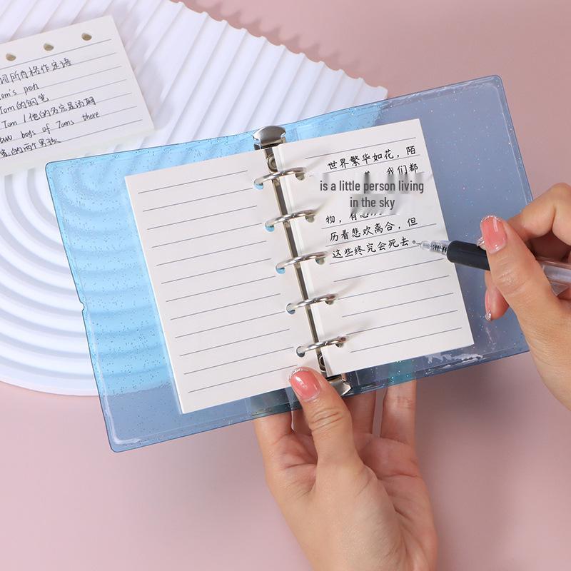 Mini M5 Transparent Notebook with Candy Color Loose-Leaf, Blank, Lined, Grid, and Vertical Pages