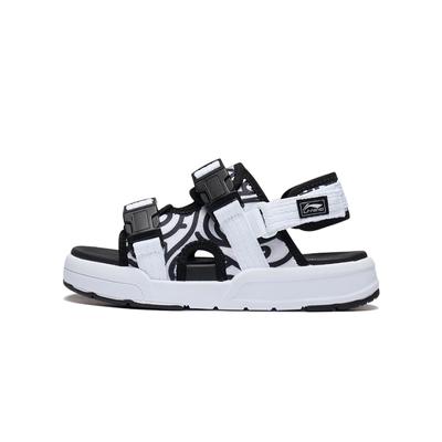 Li Ning Youth  Childrens Sports Lifestyle Series Casual Versatile Sandals Kids Sandals White Black YKUT020-5