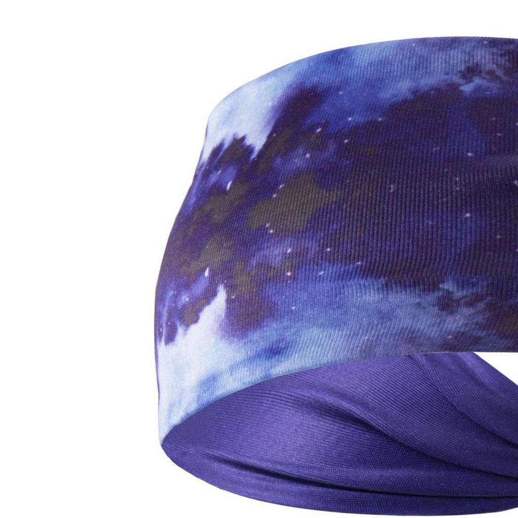 Yoga Workout Head Band Fashionable Tie Dye Sweat Absorption Wide Headband for Fitness Running Cycling Blue