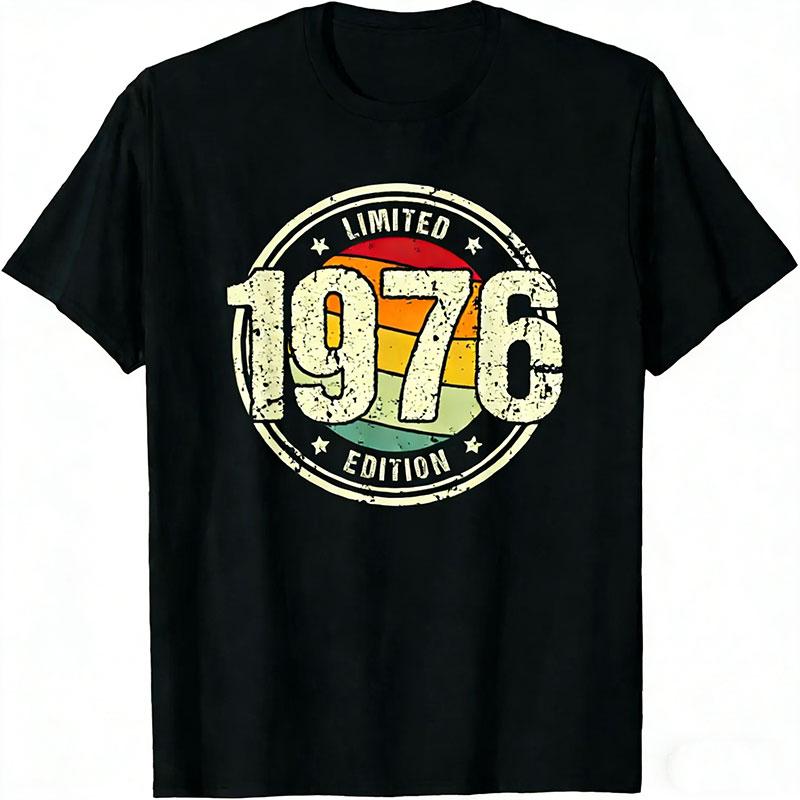 Retro 50 Year Old Vintage 1976 Limited Edition 50th Birthday Classic Graphic T Shirts Clothes for Women Men Summer Cotton Tees