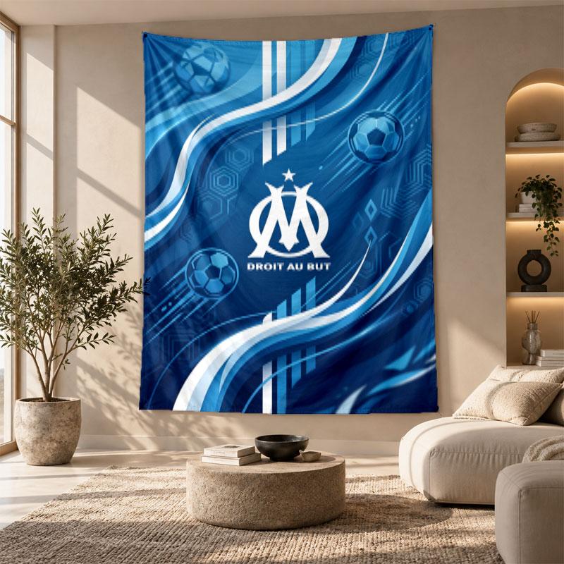 Decorative Tapestry,Olympique Lyonnais FC Printed Wall Art, Lightweight Wall Hanging For Bedroom Background