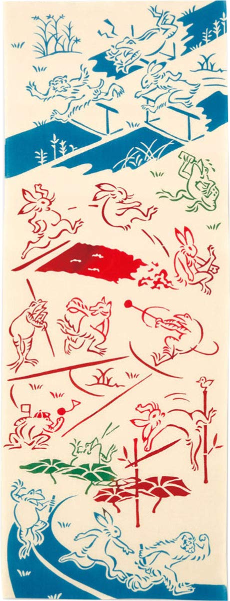 

Kenema Tenugui Land and Fields 33 x 90 50122 Miyamoto-Towel Chū-dyed (Tenugui) Choju Giga Design, cm,