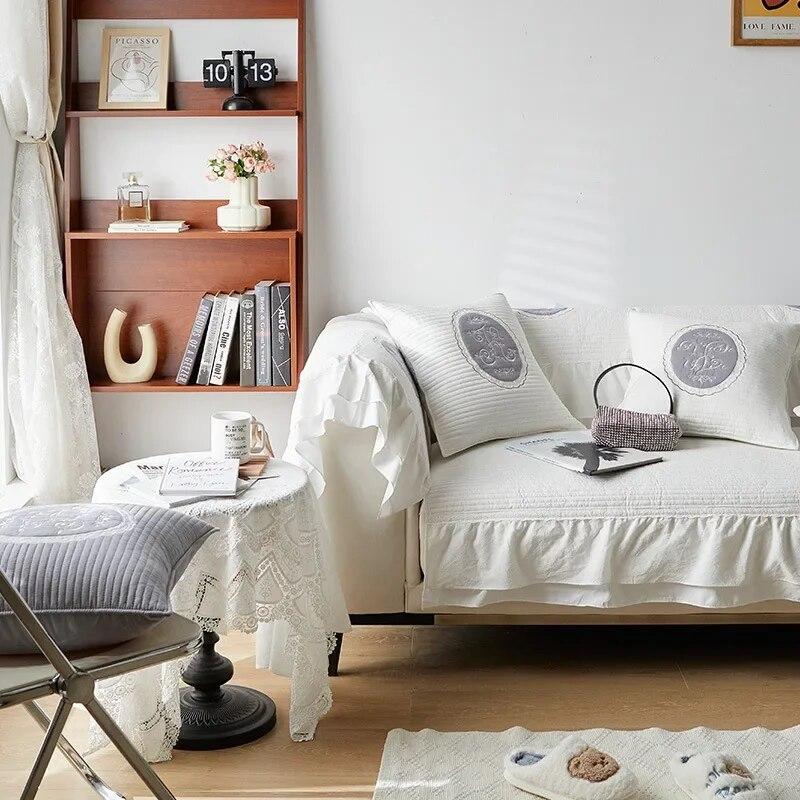 

Нескользящая диванная подушка из хлопкового промытого дерева с краями ушей, универсальный нескользящий чехол для четырех сезонов, новинка 70X70cm 1pc