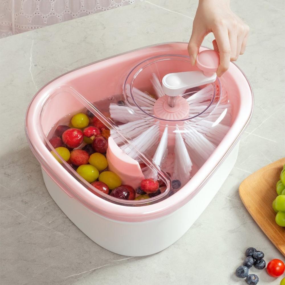 Fruit Cleaner Spinner Large Vegetable Scrubber Manual Salad Drainer Colander Basket Fruit Cleaner Spinner Fruit Scrubber