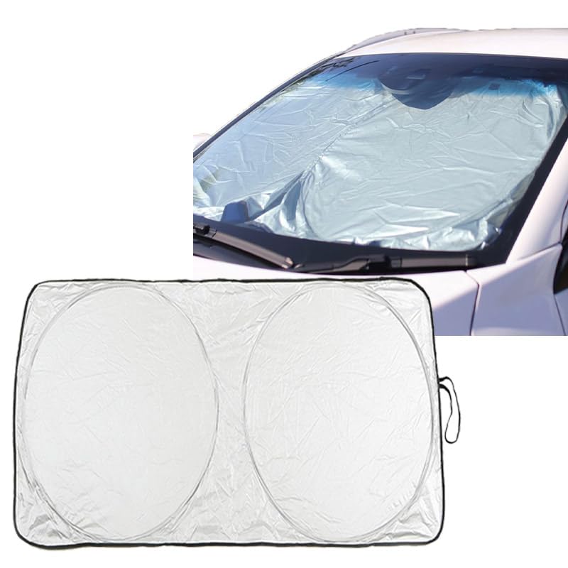 

Магический Автомобильный Передний Солнцезащитный Экран Без Присосок Включает Сумку для Хранения 145 x Солнцезащитный козырек, Изолированный, Защита, Присоски, Складной, Легкий, Компактный, (Размер LL, 95 см)