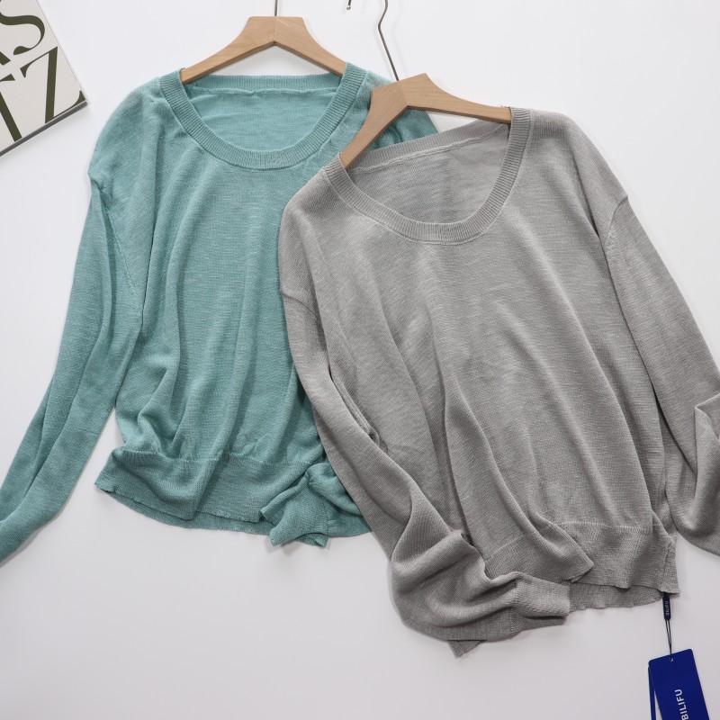 

Spring Fashion Women s Long-Sleeve Knit Pullover: High-Quality, Versatile, Loose, Slimming, Age-Reducing Top Light Yellow