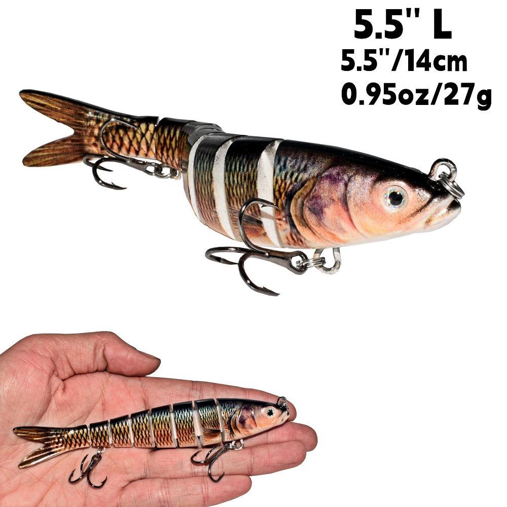 

Рыболовные приманки, приманка для плавания, вобливная приманка для окуня, форели, краппи, мускусного сома, рыболовный крючок, реалистичная рыба 5.5 L