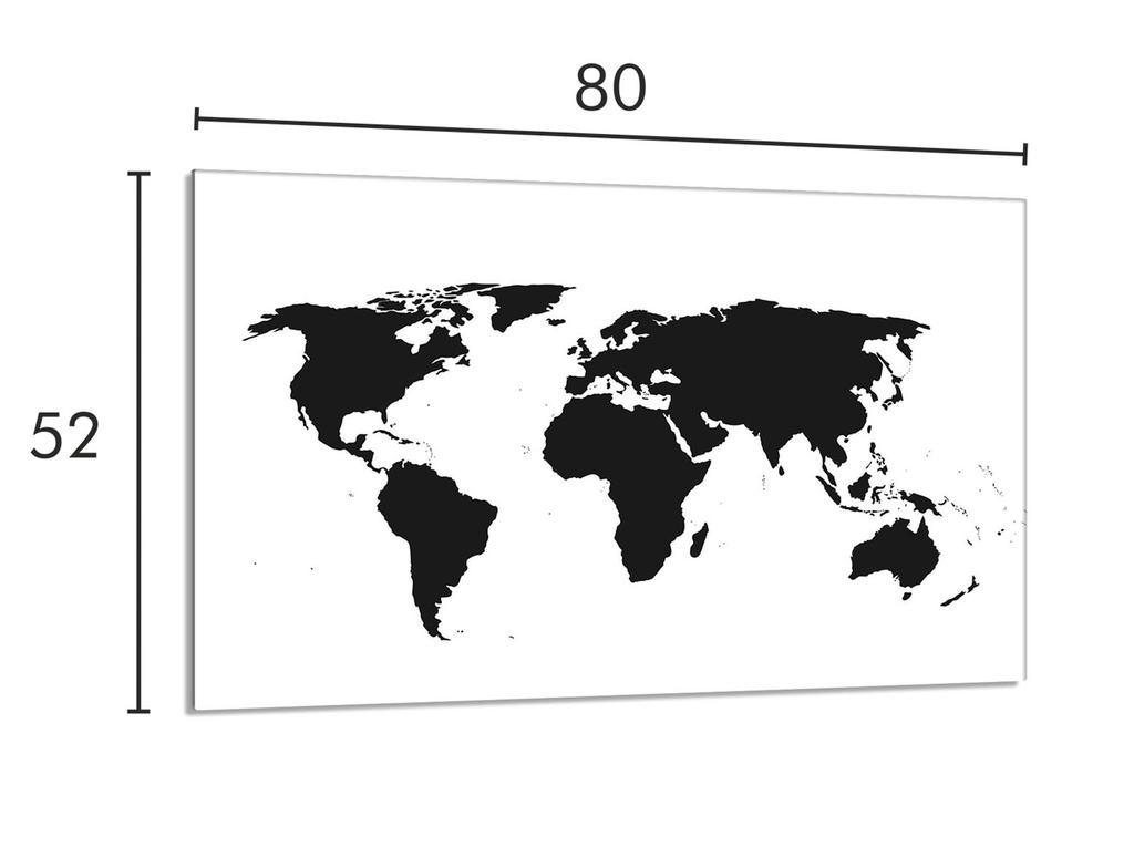 Szklana płyta ochronna na kuchenkę 80x52 Mapa