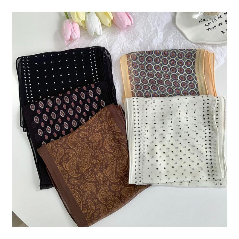 Ladies' Summer Polka Dot Scarf Tie Neck Long Ribbon Casual Sun Protection Outer Scarf Belt Decoration Polka Dot Scarf Headband