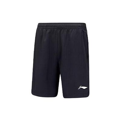 Einfarbige Logo-Shorts Mittlere Taille Gerade Beine Freizeitshorts Unisex-Shorts Schwarz AAPU133-1
