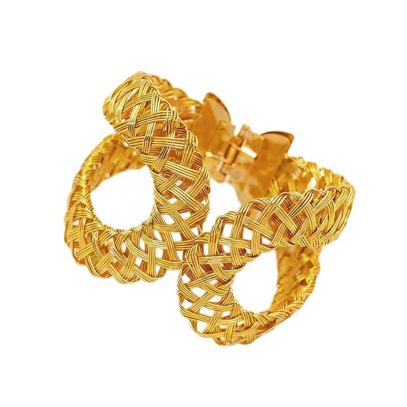 Geometric Metal Pattern Open Bracelet Curved Wire Winding Hollow Bracelet Fashion Creative Jewelry