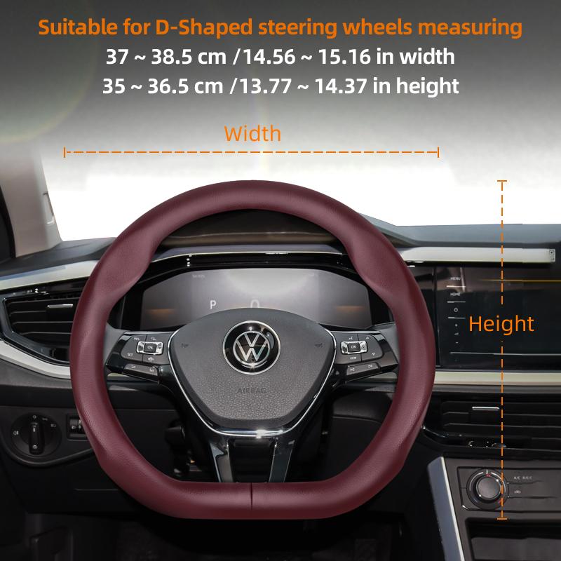Suitable for Volkswagen Ultra-Thin Breathable Leather Steering Wheel Cover Suitable for Polo Golf 5 6 7 up Gol Volante Scirocco Passat