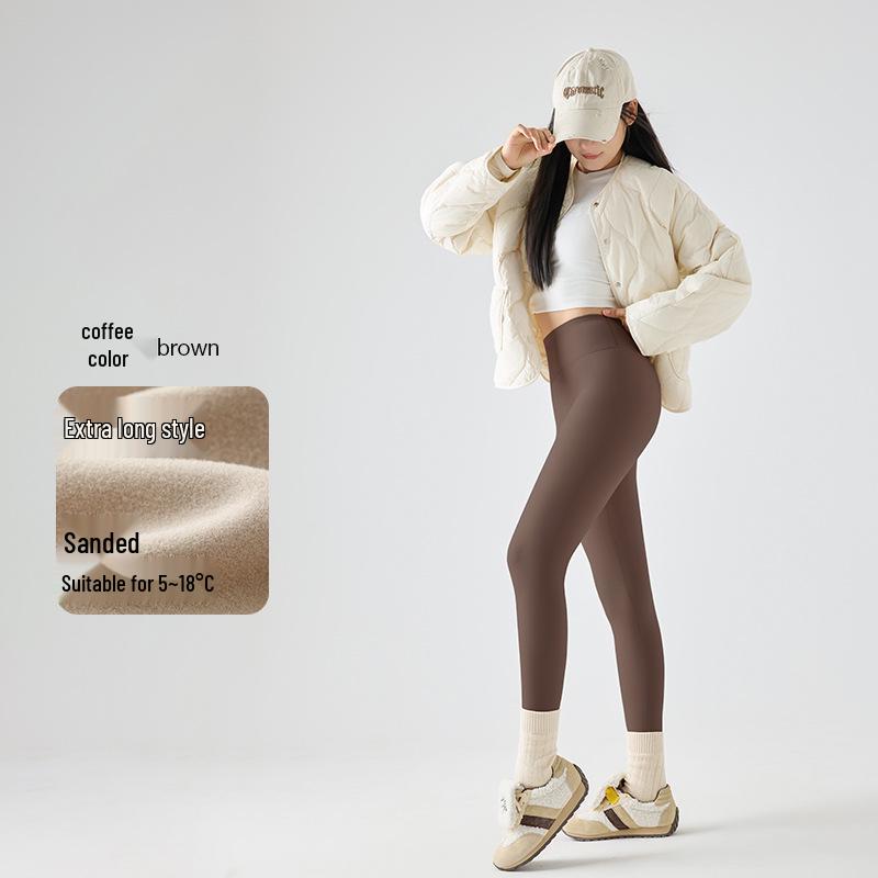 

Yili Extra Warm High Waist White Shark Skin Yoga Pants with Thickened Velvet M (45-52.5 kg)