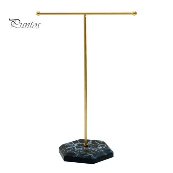 Metal T-shaped Jewelry Display Stand Necklace Holder with Stable Base Necklace Bracelet Storage Rack Jewelry Organizer