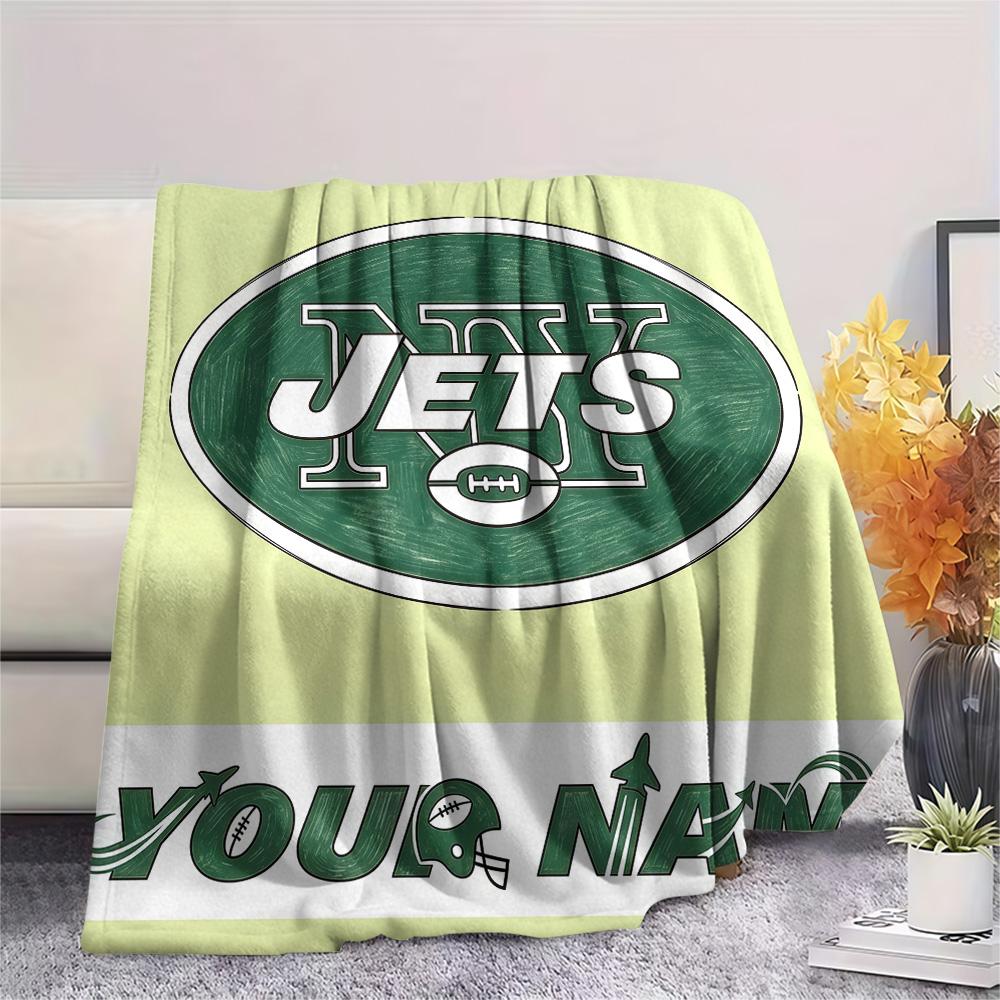 Custom Name New York Jets Flannel Blanket, High quality Comfortable for All Seasons, Home Decor, Warmth and Comfort
