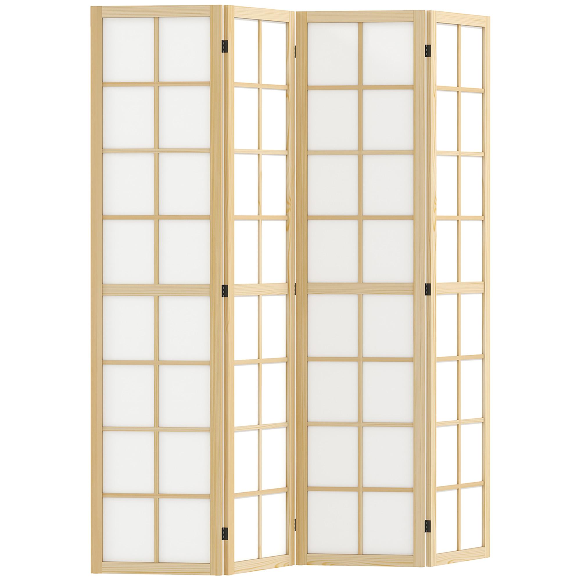 4 Panel Folding Room Divider, Freestanding