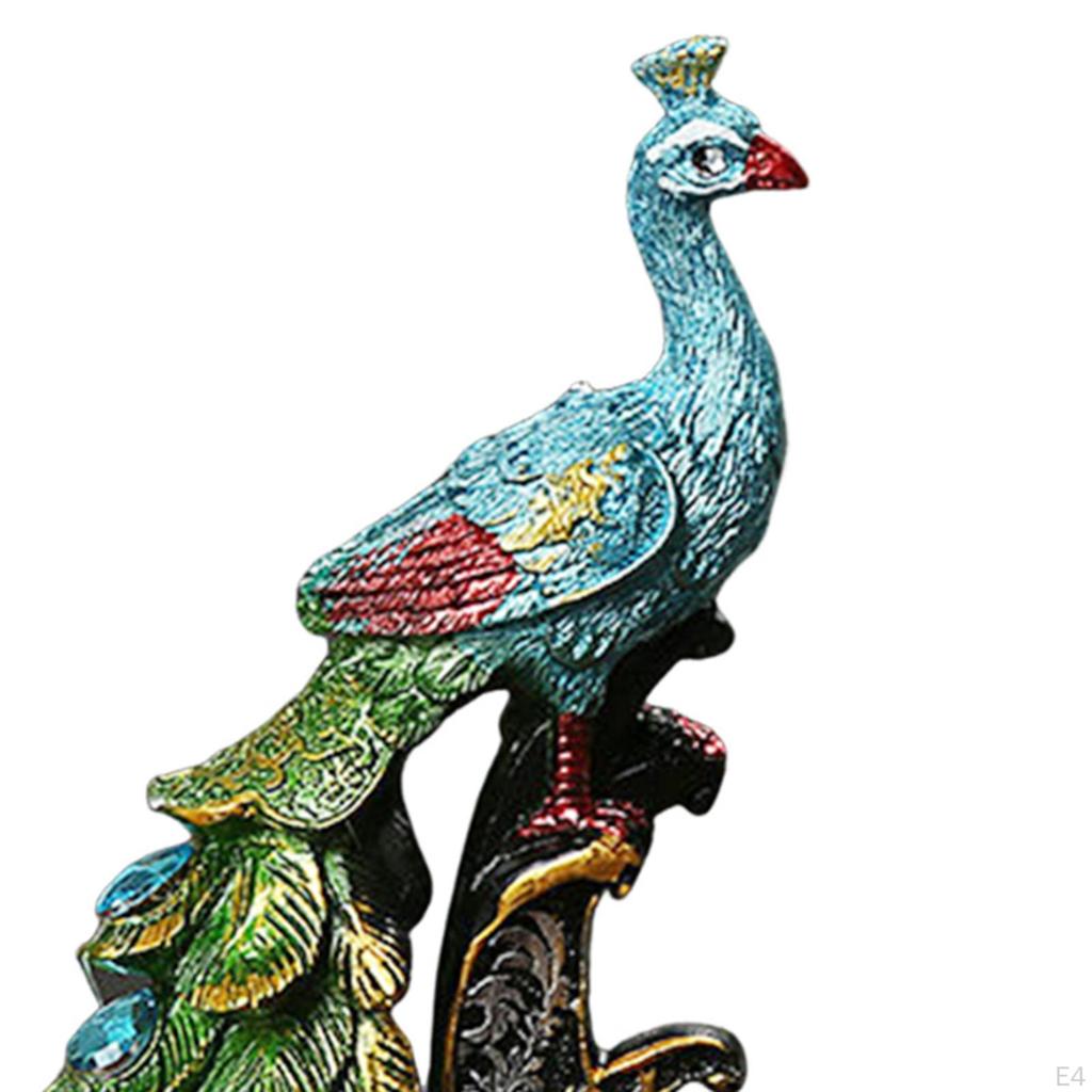 Animal Sculpture of Peacock for Bookshelf and Room Accent