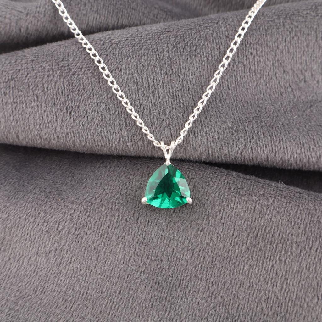 Chrome Diopside Gemstone 925 Sterling Silver Jewelry Pendant 0.58" Wedding Gift CZP-15-5