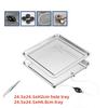 Stainless Steel Rectangle Dinner Tea Tray Double 2 Layer Dumpling Oil Leaking Hole Basin Steaming Draining Hole Plate with Basin