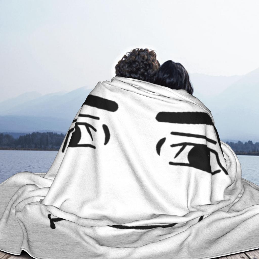 Man Face Gaming Meme Knitted Blanket Flannel Robloxx Soft Throw Blanket for Home Couch Bedroom Quilt