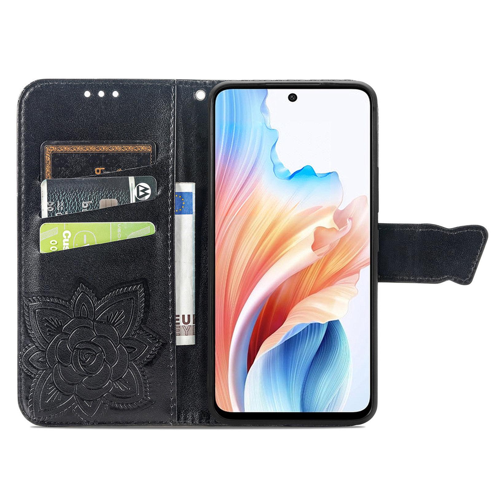 

Phone Stand Case for Oppo A79 5G/A2 5G PU Leather Phone Cover Black