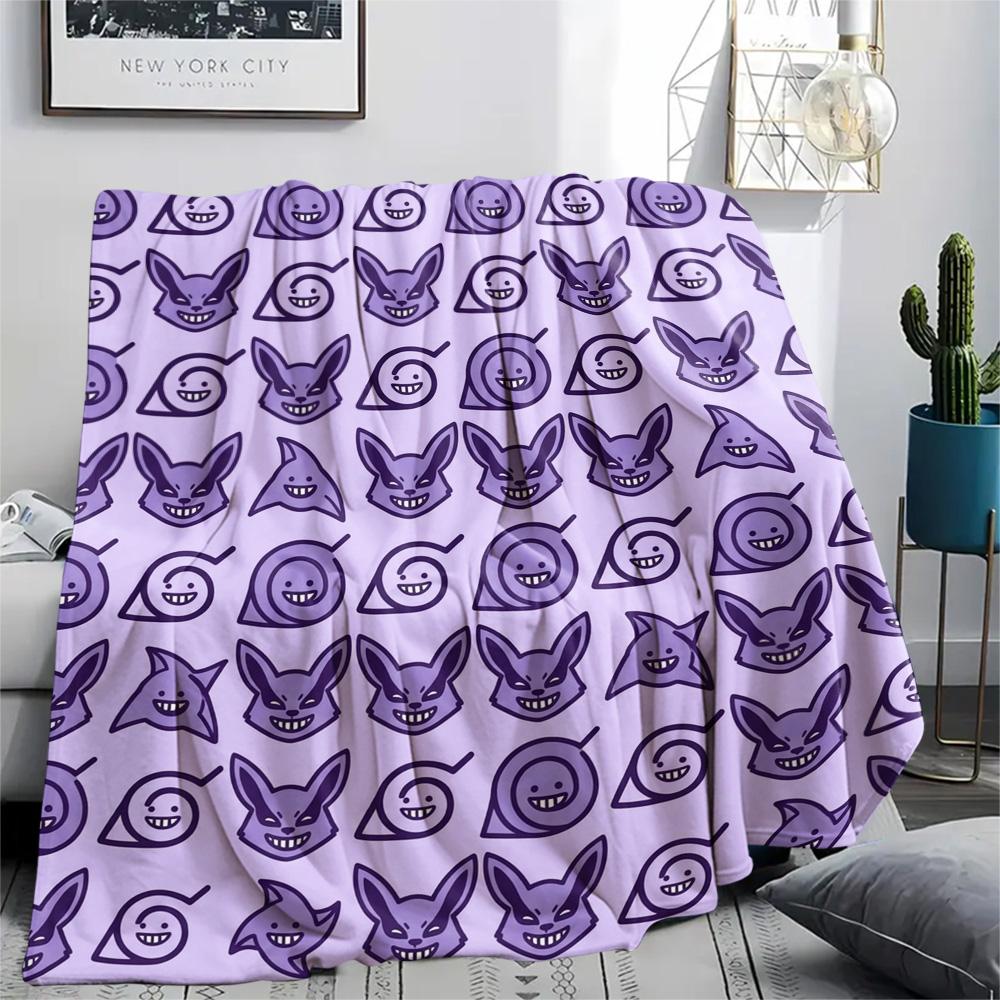 Naruto Flannel Blanket Warm Comfortable Print Pattern for Sofa Bed Chair Indoor Travel.-TING