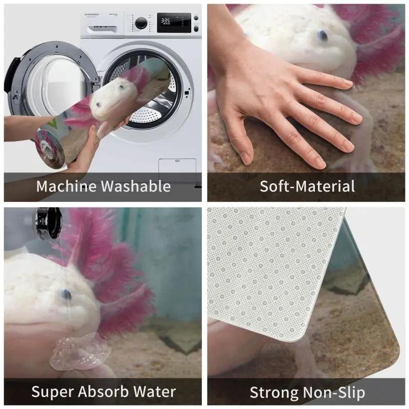Custom Smiling Leucistic Axolotl Doormat Non-Slip Entrance Bath Kitchen Door Floor Mats Salamander Animal Living Room Carpet Rug