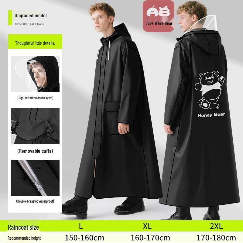 Unisex Full-Body Long Raincoat for Riding Electric Bikes