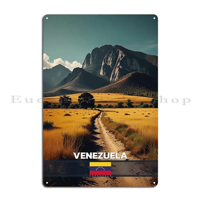 Ретро Венесуэла Плакат Путешествия Металлическая Табличка Плакат Картина Карта Декор Стены Кино Венесуэла Анхель Водопад Туризм Жестяной Знак Плакат 20x30cm